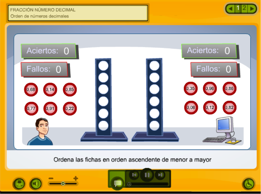 decimales actividades juegos