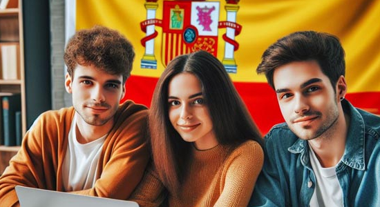 Estudiantes jóvenes estudiando un master en España